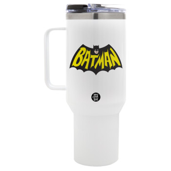 Batman classic logo, Mega Tumbler με καπάκι, διπλού τοιχώματος (θερμό) 1,2L