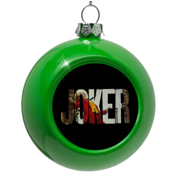 Joker, Green Christmas tree ornament bauble 8cm