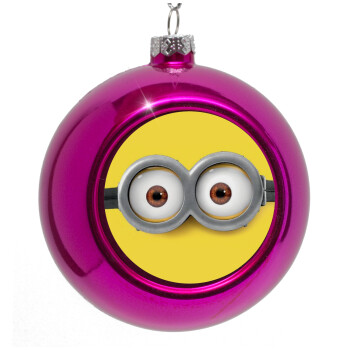 Minions, Purple Christmas tree ornament bauble 8cm