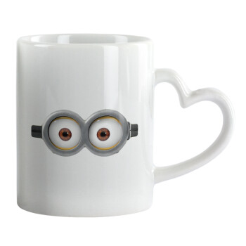 Minions, Mug heart handle, ceramic, 330ml