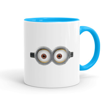 Minions, Κούπα χρωματιστή γαλάζια, κεραμική, 330ml