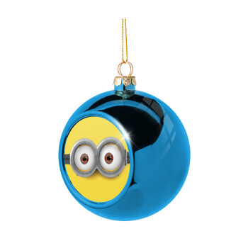 Minions, Blue Christmas tree ball ornament 8cm