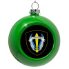 Green Christmas tree ornament bauble 8cm