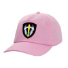 Casual children's baseball cap, 100% Cotton Twill, PINK (COTTON, CHILDREN'S, ONE SIZE)