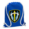 Backpack pouch GYMBAG Blue, with pocket (40x48cm) & thick cords