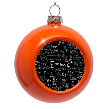 Physics, Orange Christmas tree ornament bauble 8cm