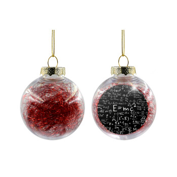 Physics, Transparent Christmas tree ball ornament with red filling 8cm