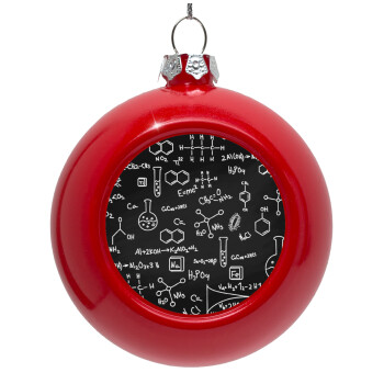 Chemical, Red Christmas tree ornament bauble 8cm