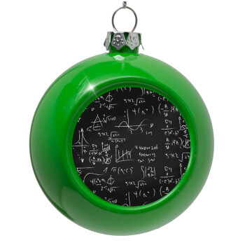 Math's, Green Christmas tree ornament bauble 8cm