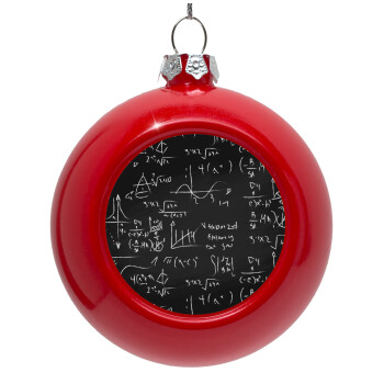 Math's, Red Christmas tree ornament bauble 8cm