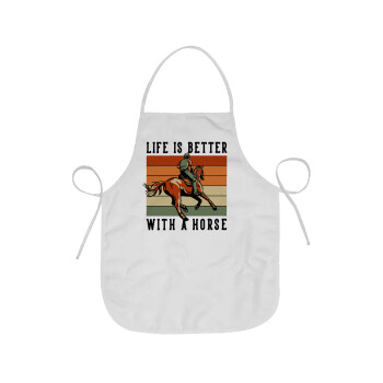 Life is Better with a Horse, Chef Apron Short Full Length Adult (63x75cm)