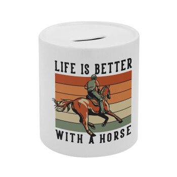 Life is Better with a Horse, Κουμπαράς πορσελάνης με τάπα