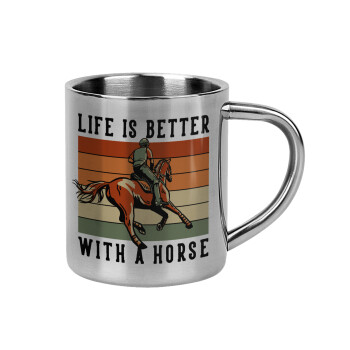 Life is Better with a Horse, Mug Stainless steel double wall 300ml
