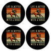 SET of 4 round wooden coasters (9cm)