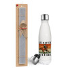 Easter candle, metallic white thermos bottle (500ml) & aromatic flat candle (30cm) (GRAY)