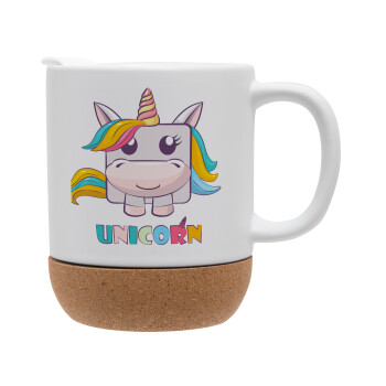 Unicorns cube, Κούπα, κεραμική με βάση φελού και καπάκι (ΜΑΤ), 330ml (1 τεμάχιο)