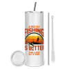 Eco friendly stainless steel tumbler 600ml, with metal straw & cleaning brush