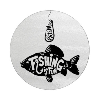 Fishing is fun, Επιφάνεια κοπής γυάλινη στρογγυλή (30cm)