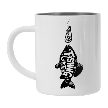 Fishing is fun, Mug Stainless steel double wall 300ml