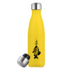 Yellow Stainless Steel Metallic Thermos, double-walled, 500ml