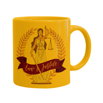 Θέμιδα, Ceramic coffee mug yellow, 330ml (1pcs)