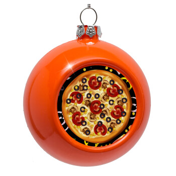 Pizza, Orange Christmas tree ornament bauble 8cm