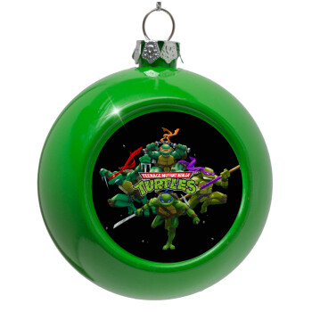 Ninja turtles, Green Christmas tree ornament bauble 8cm