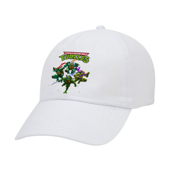 Ninja turtles, Adult Baseball Cap White 5-panel (POLYESTER, ADULT, UNISEX, ONE SIZE)