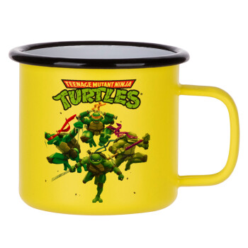 Ninja turtles, Κούπα Μεταλλική εμαγιέ ΜΑΤ Κίτρινη 360ml