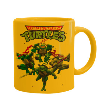 Ninja turtles, Ceramic coffee mug yellow, 330ml (1pcs)