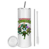 Eco friendly ποτήρι θερμό (tumbler) από ανοξείδωτο ατσάλι 600ml, με μεταλλικό καλαμάκι & βούρτσα καθαρισμού