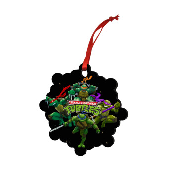 Ninja turtles, Christmas ornament snowflake wooden 7.5cm