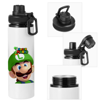 Super mario Luigi, Metal water bottle with safety cap, aluminum 850ml