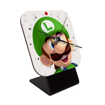 Super mario Luigi, Επιτραπέζιο ρολόι ξύλινο με δείκτες (10cm)
