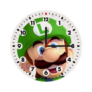 Super mario Luigi, Ρολόι τοίχου ξύλινο (20cm)