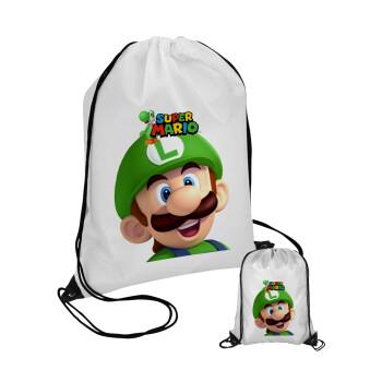 Super mario Luigi, Τσάντα πουγκί με μαύρα κορδόνια (1 τεμάχιο)