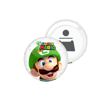 Super mario Luigi, Μαγνητάκι και ανοιχτήρι μπύρας στρογγυλό διάστασης 5,9cm