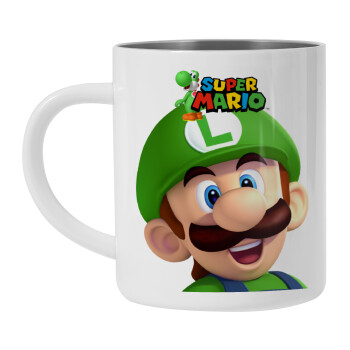 Super mario Luigi, Mug Stainless steel double wall 450ml