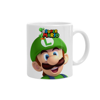 Super mario Luigi, Ceramic coffee mug, 330ml (1pcs)