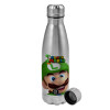 Metallic water bottle, stainless steel, 750ml