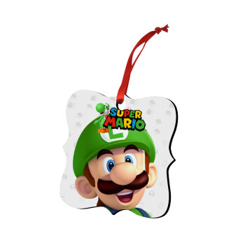 Super mario Luigi, Christmas ornament polygon wooden 7.5cm