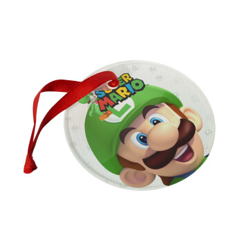 Super mario Luigi, Christmas ornament glass 9cm