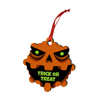 Halloween trick or treat Pumpkins, Christmas ornament snowflake wooden 7.5cm