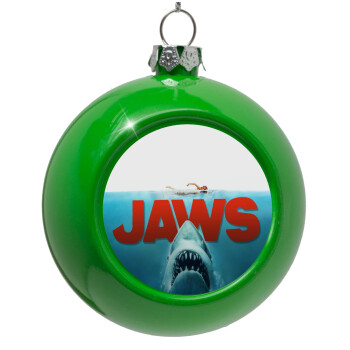 Shark jaws, Green Christmas tree ornament bauble 8cm