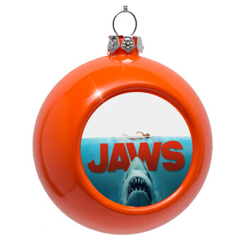 Shark jaws, Orange Christmas tree ornament bauble 8cm