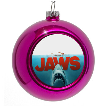 Shark jaws, Purple Christmas tree ornament bauble 8cm