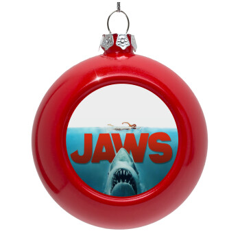 Shark jaws, Red Christmas tree ornament bauble 8cm