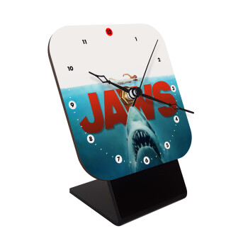 Shark jaws, Quartz Wooden table clock with hands (10cm)