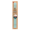 Easter Set, wooden keychain & aromatic flat Easter candle (30cm) (TURQUOISE)