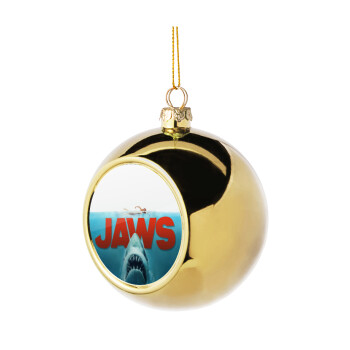 Shark jaws, Golden Christmas tree ball ornament 8cm